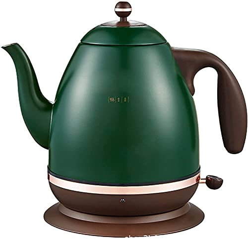 KXQYIKYI Electric Kettle, Retro Long-Mouthed Electric Kettle Insulated Without Bpa, 360o Base, 1.5L Capacity Kettle With Automatic Power-Off, Mini Electric Kettle (Color : Green),practical hopeful