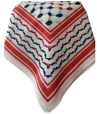 Demmi Falestini Keffiyeh Bandana-Kollektion, Regenbogen, 22 x 22