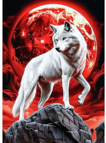 TOSTOG Wolf Diamond Painting für Erwachsene,Diamant Painting Kits Full Drill Bilder 5D DIY Diamant Malerei Set 30x40cm für Wanddekor