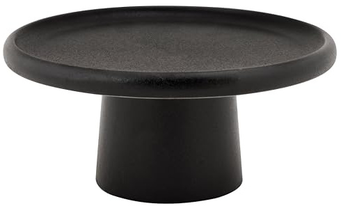 Cosy & Trendy Ellips Tortenplatte auf Fuß, Steingut, Schwarz, D15,5 x H7 cm