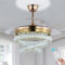 diisunbihuo LED Deckenventilator mit Kristallglas, 107 cm, Gold, 3 LED-Farbwechsel, Dimmbar, Memory-Funktion