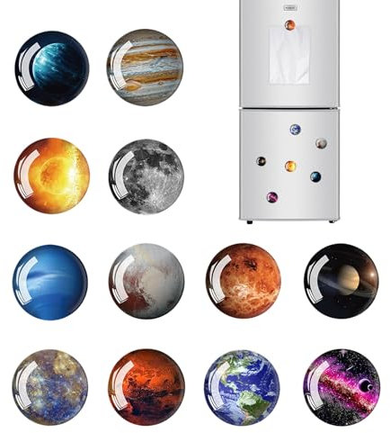 AMONENZ 12 Stück Sternenhimmel Serie Muster Kühlschrankmagnet, Dekorative Magnete, Magnete für Magnettafel, Geeignet für Haus Dekoration, Büro, Schrank