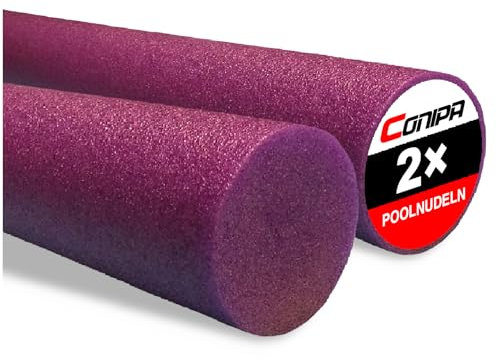 Conipa® - Schwimmnudeln im Set (160 x 7 cm) Kinder & Erwachsene (aus Schaumstoff) - Poolnudel & Pool-Spielzeug Set ab 3-10 Jahre (Made IN Europe) - Pool Wassernudel & Pool-Nudel (2 x Lila)