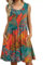 PICKLION Women's Summer Boho Dress Ladies Floral Sleeveless Tank Beach Midi Dresses with Pockets FloralOrangee 2XL