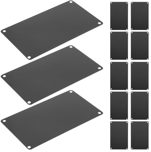 Uonlytech Aluminium Blanko Metallschilder Schwarz Eloxiert 10X6Cm Leere Typenschilder Für Lasergravur Vielseitige Namensschilder Zur Wand- Und Türmontage Büro Und Diy Dekoration
