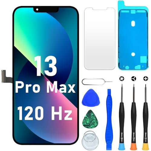 DIGI4U Écran pour iPhone 13 Pro Max LCD, 6,7 Pouces Display Full HD Face ID COF 1:1, écran de Remplacement avec kit de réparation pour iPhone 13 Pro Max