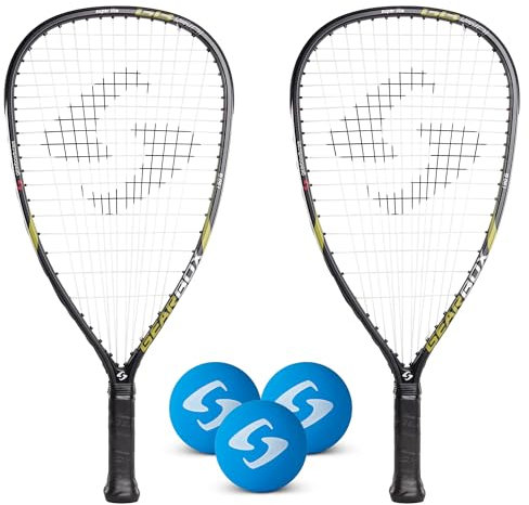 Gearbox GB50 Racquetball 2-Spieler Kit - Enthält 2 GB50 Schläger und 3er-Pack blaue Schlägerbälle - Ideal für Anfänger und Freizeitspieler