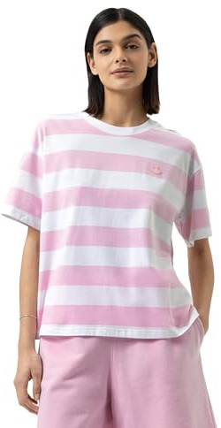 Mey Damen T-Shirt Baumwolle Serie Streaked Lines | Legere Passform, Kurzarm,überschnittene Schulter, Design-Motiv, Aufgedrucktes Smiley, Gr. XS-XXL