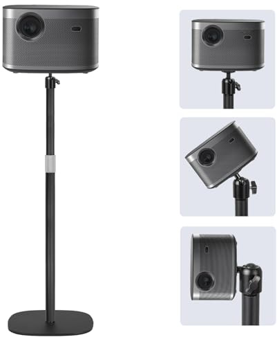 OUUTMEE Support de Projecteur de Sol 360°, Support de Vidéoprojecteur en Métal Robuste avec 1/4 Vis, Hauteur Réglable de 93 à 127CM, Charge de 5KG, Projecteur, Caméra, Bureau