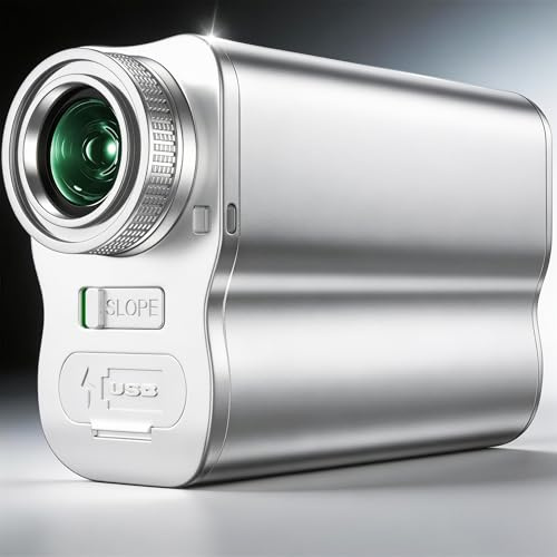 Telemetro da golf con pendenza, telemetro ricaricabile con striscia magnetica, telemetro ricaricabile con striscia magnetica, accessorio da golf da uomo, con ingrandimento 7x, con pendenza