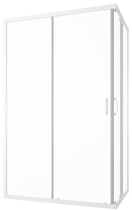 Box Doccia Angolare 80x120 cm Vetro Trasparente 4 mm Profili Bianchi h185cm mod. Grenada