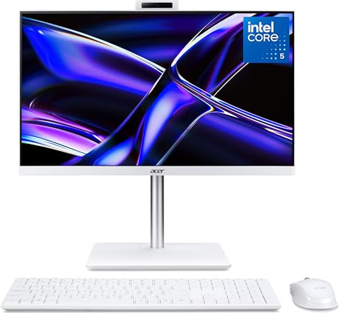 Acer Aspire C24-A All-in-One Desktop PC - Intel Core 5-120U, 16GB, 1TB SSD, Integrated Intel Graphics, 23.8 120Hz Full HD Display, Windows 11, White