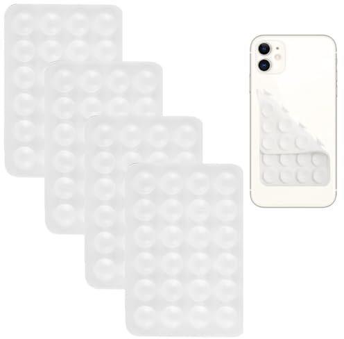 OIXEYA 4 Pz Ventosa per Telefono, Ventose in Silicone Antiscivolo Bifacciali, Possono Essere Montate Su Qualsiasi Superficie Liscia, Adatte per Bagno, Cucina, Palestra, Video e Selfies TikTok (C)