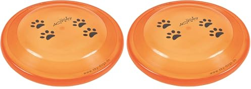TRIXIE - Frisbee Dog Activity Disc pour Chien résistant aux morsures ø 19 cm - Coloris aléatoire (Lot de 2)