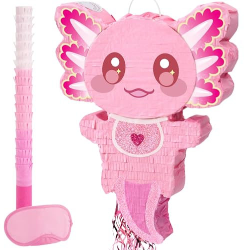 WERNNSAI Axolotl Pinata – Rosa Fisch Cartoon Reptilien für Party Zubehör