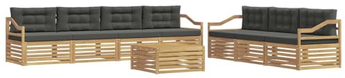 vidaXL Outdoor-Sofagarnitur 8 pcs Weiß und Anthrazit 79 x 79 x 37 cm, Garten Sofa, modernes Outdoor-Mobiliar, Bequeme Lounge-Ecke für Terrasse und Patio