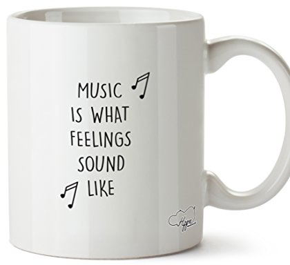 Hippowarehouse Music is What Feelings Sound Like Printed Mug Cup Ceramic 10oz