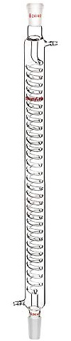 StonyLab Borosilicate Glass Graham Condenser with 24/40 Joint 500mm Jacket Length Lab Glass Condenser