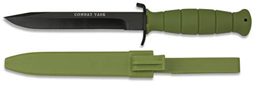 Cuchillo Coleccion Verde ABS para Caza, Pesca, Camping, Outdoor, Supervivencia y Bushcraft Albainox 32085 + Portabotellas de regalo