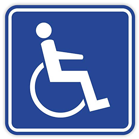 Rollstuhl Magnet-Schild I 10 x 10 cm I für Rollstuhl-Fahrer, Menschen mit Behinderung I magnetisches Auto-Schild für Behinderten-Transport I hin357
