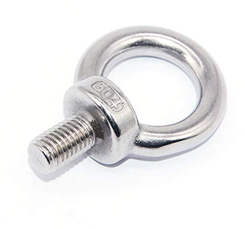 12PCS Anillo de elevación Tornillos de ojo Rosca macho Cable Sujeción 304 Acero inoxidable, Pack-of-12, M8