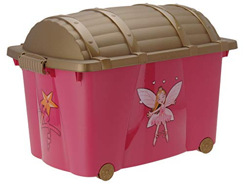Aufbewahrungsbox für Mädchen mit 57 Liter Volumen - Prinessin Box - Spielzeugtruhe Fee Spielzeugbox Kinderzimmer Aufbewahrungsbox