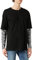 Urban Classics Men's Longsleeve T-Shirt Oversized Double Layer Striped LS Tee, Black, M