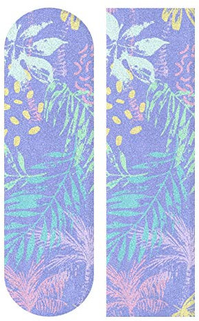 Mnsruu Skateboard Griptape Bunte Tropische Blätter Longboards Griptape Schleifpapier für Rollerboard