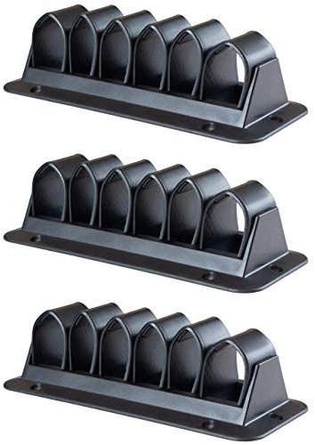 Enkotrade 3 Stück Kabelhalter Schwarz, 155mm x 65mm, Büro, Schreibtisch, Ordnung, Kabelführung, Kabelkanal zum fixieren von Kabel