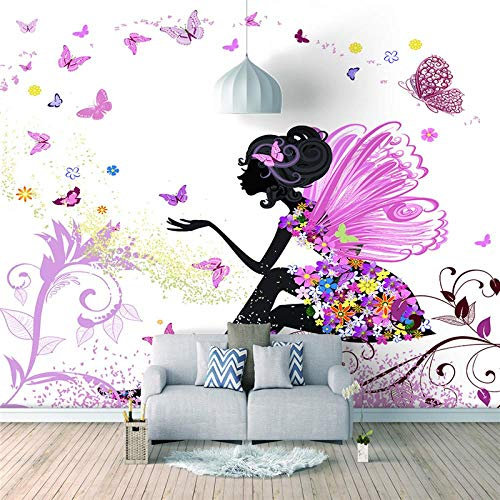 Wandbild Selbstklebende Fototapete Elfen und Schmetterlinge 200x140cm Dekoration Poster Bild Design Modern für Wohnzimmer Schlafzimmer