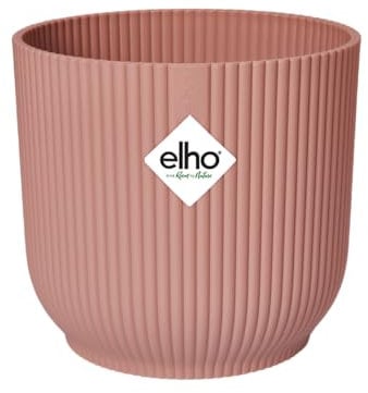 Elho Vibes Fold Rond 25 - Pot De Fleurs pour Intérieur - Plastique 100% recyclé - Ø 25.0 x H 23.0 cm - Rose/Rose Poudré