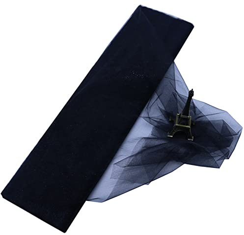Organza Dekostoff 48cm x 10m, zum Nähen Brautschleiern,Petticoats,Röcken,Organzastoff Dekoband für Hochzeit Party Bankett Deko Tischläufer Geschenk-Schleife DIY Handwerk Weihnachten Deko,Schwarz