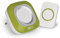 EMOS Funkklingel/Türklingel Set, 36 Melodien, 150m Reichweite, 4 Lautstärken bis 110 dB, weiß-grüne Klingel, Taster Batterie-betrieben, Zusatz-Taste bestellbar, P5733G