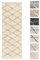 TESSO LIVING Hochflor Teppich Laufer 80 x 200 Weiss Gelb Diamantmuster, Super Soft Moderner Shaggy Teppich