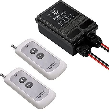 ZHOFONET 12v Funkschalter,984ft Langstrecken,IP65 Wasserdicht Fernschalter,DC 12V/24V/48V/72V/40A Funk Fernbedienung Relais für Rolltorschleusen,Pumpen Leuchten und Diebstahl warnanlagen