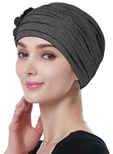 Alnorm Chemo-Kappen für Frauen mit Krebs-Haarausfall Schlupfmütze Dunkles Hanfgrau
