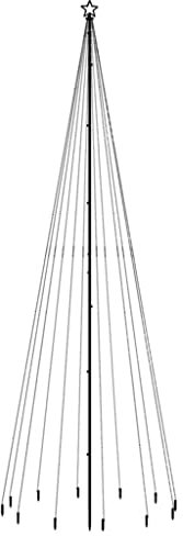 vidaXL Weihnachtsbaum mit Erdnägeln Lichterbaum Weihnachtsdeko Stern Beleuchtung Außen Beleuchtet Lichterkette Warmweiß 732 LEDs 500cm