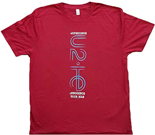 U2 Men's I+e 2018 Tour Dates T-Shirt Maroon Red 2X