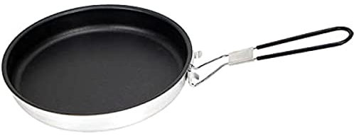 RAUKS Padella antiaderente con manico pieghevole, padella da campeggio portatile in lega di alluminio, padella da 24 cm / 9,4 pollici, per campeggio, escursionismo, zaino in spalla, cucina all'aperto