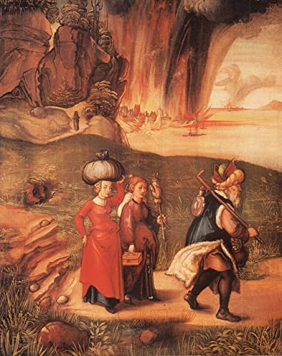 Durer Lot Fleeing with his Daughters from Sodom 1498 Poster A4 - Filmkunstposter in verschiedenen Größen für Wohn- oder Schlafzimmerideen. Randlose Kultfilmbilder, klassische ikonische 70er, 80er, 90