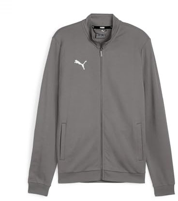 PUMA Herren Teamgoal Casual Tracktop Trainingsjacke, Flach, Mittelgrau, Puma-weiß, M EU