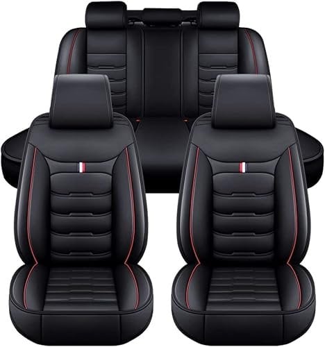 Full Set Auto Sitzbezüge für Skoda Octavia Rs Skoda Kodiaq Skoda Superb Skoda Fabia,5-Sitzer Luxus Full Set PU Leder Auto Sitzbezüge, Allwetter Vorne und Hinten Wasserdicht Autozubehör