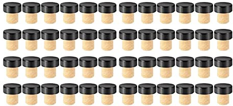 Gathukila 48 Stück Korkstopfen Korken Probierkorken T-Form Weinkorken mit Top Holz Weinstopfen