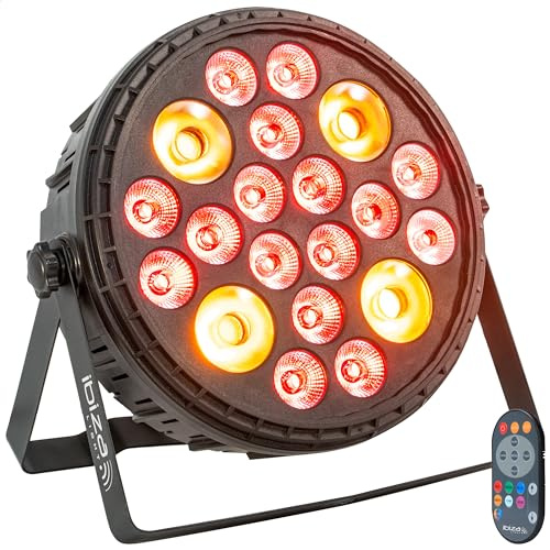 Ibiza - BIGPAR-16RGBW4A - PAR XXL spotlight - 16 LEDs RGBW Multicolour + 4 amber LEDs - 12 DMX channels - Strobe and dimmer effect - Remote control - Evenings, parties, stages, shows, events