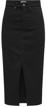 ONLY Onlsiri Front Slit Skirt DNM Gua Noos, Black, XS