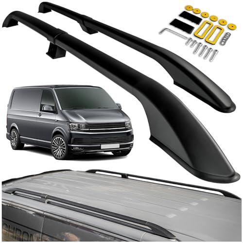 CHROMEMASTER Dachreling Dachträger Kompatibel mit VW T6 Transporter Short 2015-2019 | Zur Befestigung der Dachgepäckträger, Dachboxen oder Dachfahrradträger | Robuste Konstruktion aus Alu