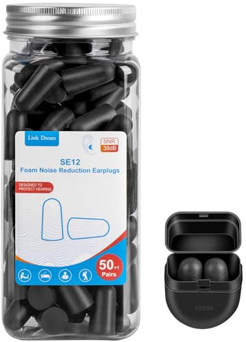 Link Dream Tapones Oidos Ruido Dormir de Espuma, 51 Pares SNR 38dB Tapones Oidos Cancelacion de Ruido, para Dormir y Combatir la Sensibilidad al Ruido