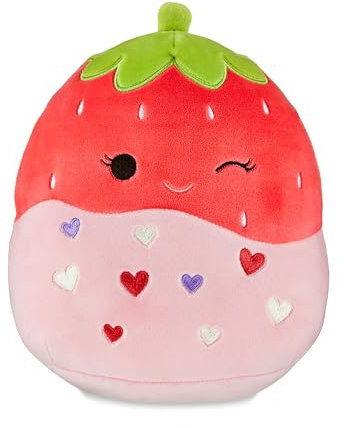 Squishmallows Peluche Scarlet la fraise de 20,3 cm - Licence officielle Kellytoy - Jouet en peluche doux et spongieux à collectionner - À ajouter à votre équipe - Cadeau pour enfants, filles et