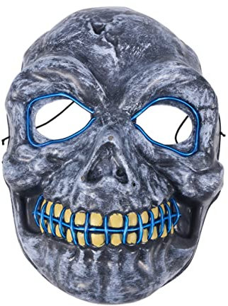 TOYANDONA halloween masken halloweenmaske realistic mask horrormaske terrifier mask halloween-masken horror masken blaue masken totenkopfmaske ostermasken hallowen masks Festivalmaske LED El