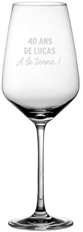 CADEAUX.COM - Verre à Vin personnalisable pour Homme de 40 ans - Message Personnalisable - Verre Personnalisé - Cadeau Anniversaire - Cadeau Homme
